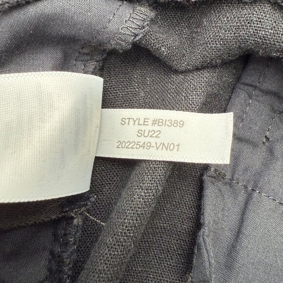 J.Crew Factory Women’s 16 Linen Blend Jumpsuit Black Cropped Wide Leg Belted - Picture 10 of 15